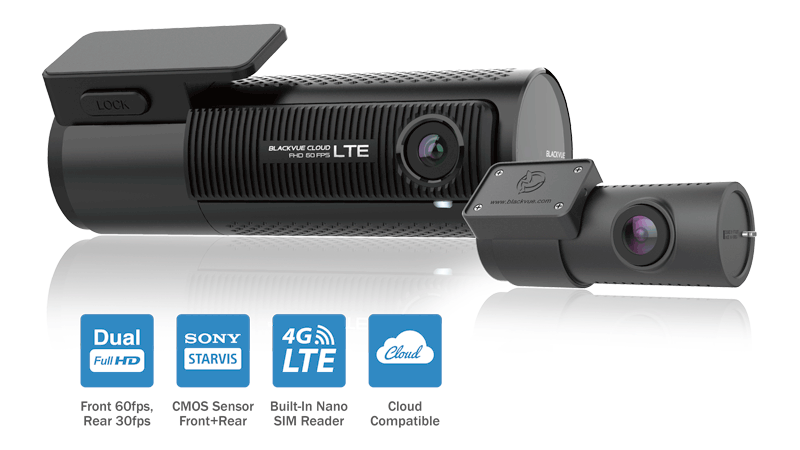 BlackVue DR750-2CH LTE 4G Dual Channel FHD Cloud Dashcam - 1080p